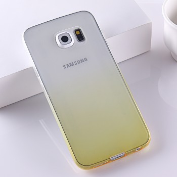 Силиконовый градиентный полупрозрачный чехол для Samsung Galaxy S6 Edge Plus Желтый