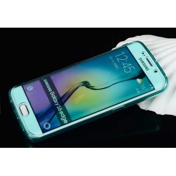 Двухмодульный силиконовый чехол горизонтальная книжка с транспарентной акриловой смарт крышкой для Samsung Galaxy S6 Edge Plus Зеленый