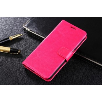 Глянцевый чехол портмоне подставка с защелкой для Samsung Galaxy S6 Edge Plus Розовый