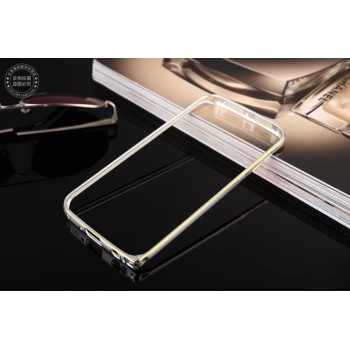 Металлический бампер с золотой окантовкой для Samsung Galaxy S6 Edge Plus Белый