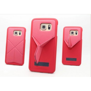 Пластиковый чехол с функцией подставки Оригами для Samsung Galaxy S6 Edge Plus Красный