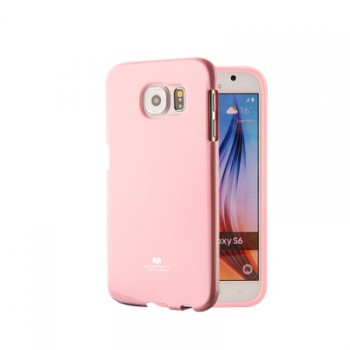 Силиконовый глянцевый непрозрачный чехол для Samsung Galaxy S6 Edge Plus Розовый