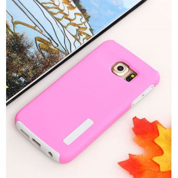 Гибридный чехол накладка силикон/поликарбонат для Samsung Galaxy S6 Edge Plus Розовый
