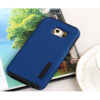 Гибридный чехол накладка силикон/поликарбонат для Samsung Galaxy S6 Edge Plus Синий