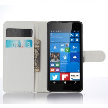 Чехол портмоне подставка с защелкой для Microsoft Lumia 650 Белый