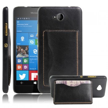 Дизайнерский чехол накладка с отделениями для карт и подставкой для Microsoft Lumia 650 Черный