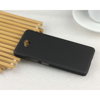 Пластиковый матовый непрозрачный Металлик чехол для Microsoft Lumia 650 Черный