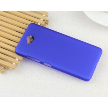 Пластиковый матовый непрозрачный Металлик чехол для Microsoft Lumia 650 Синий