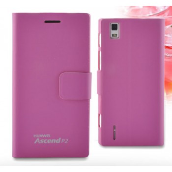 Чехол-флип подставка с магнитной застежкой и логотипомдля Huawei Ascend P2 Пурпурный