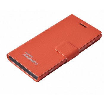 Чехол-флип подставка с магнитной застежкой и логотипомдля Huawei Ascend P2 Оранжевый