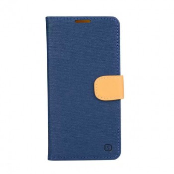 Текстурный чехол портмоне подставка на силиконовой основе с защелкой для Asus Zenfone Zoom Синий