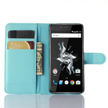 Чехол портмоне подставка с защелкой для OnePlus X Голубой