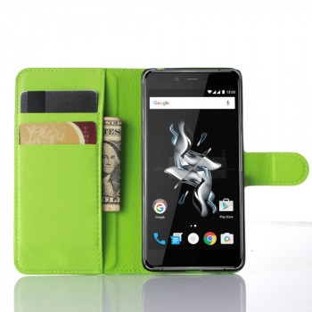 Чехол портмоне подставка с защелкой для OnePlus X Зеленый