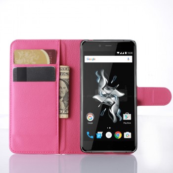 Чехол портмоне подставка с защелкой для OnePlus X Пурпурный