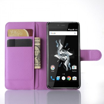 Чехол портмоне подставка с защелкой для OnePlus X Фиолетовый