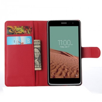 Чехол портмоне подставка с защелкой для LG Max Красный