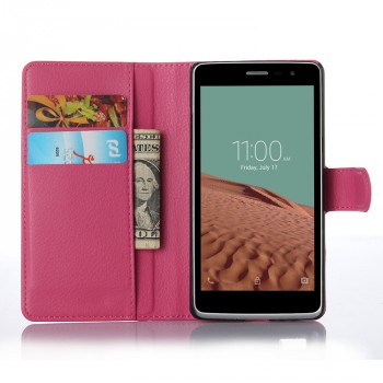 Чехол портмоне подставка с защелкой для LG Max Пурпурный