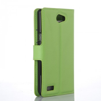 Чехол портмоне подставка с защелкой для LG Max Зеленый
