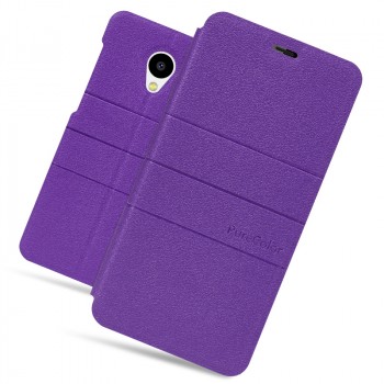Текстурный чехол флип подставка на силиконовой основе на присоске для Meizu M2 Mini Фиолетовый