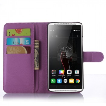 Чехол портмоне подставка с защелкой для Lenovo Vibe X3 Фиолетовый