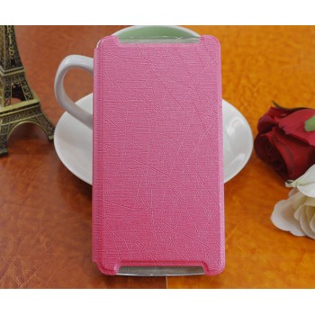 Текстурный чехол флип подставка на пластиковой основе для Lenovo Vibe X3 Розовый