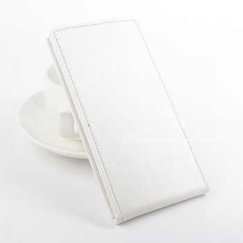 Глянцевый чехол вертикальная книжка на силиконовой основе с магнитной застежкой для Alcatel One Touch Idol 3 (5.5) Белый