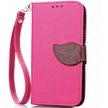 Текстурный чехол портмоне подставка на силиконовой основе с дизайнерской застежкой для Lenovo Moto X Style Розовый