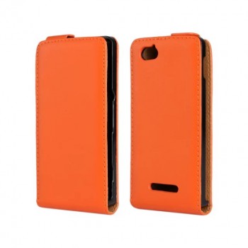 Чехол книжка вертикальная для Sony Xperia M Оранжевый