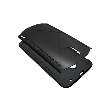 Гибридный чехол силикон/поликарбонат экстрим защита для Lenovo Moto X Style Черный