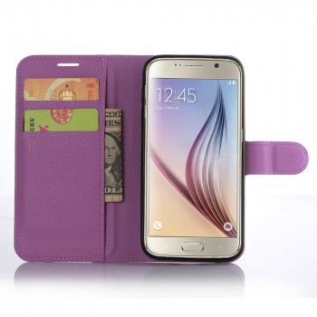 Чехол портмоне подставка с защелкой для Samsung Galaxy S7 Фиолетовый