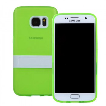 Двухкомпонентный силиконовый чехол с пластиковым бампером-подставкой для Samsung Galaxy S7 Зеленый