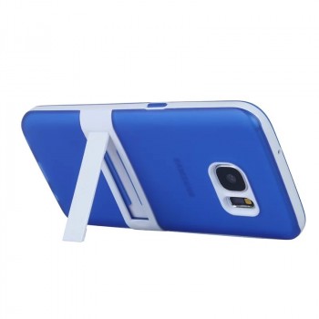 Двухкомпонентный силиконовый чехол с пластиковым бампером-подставкой для Samsung Galaxy S7 Синий