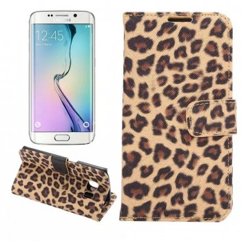 Чехол портмоне подставка с защелкой с полноповерхностным принтом Леопард для Samsung Galaxy S7