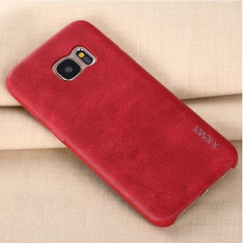 Кожаная винтажная накладка для Samsung Galaxy S7 Красный