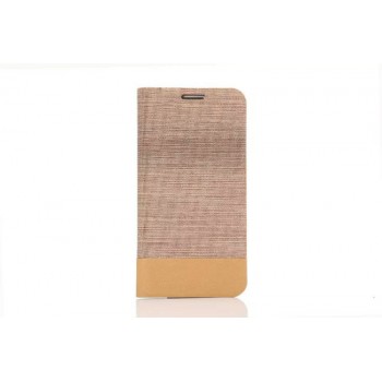 Текстурный чехол подставка на силиконовой основе с отделением для карты для Samsung Galaxy S7 Бежевый