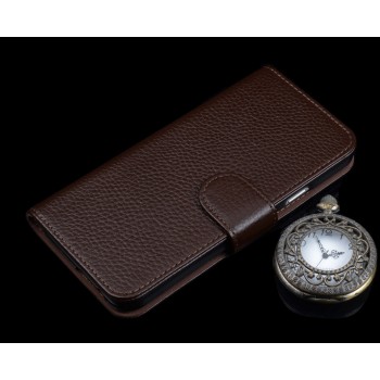 Кожаный чехол портмоне (нат. кожа) с магнитной защелкой для Samsung Galaxy S7 Коричневый