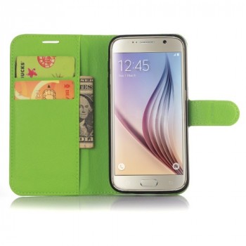 Чехол портмоне подставка с защелкой для Samsung Galaxy S7 Edge Зеленый