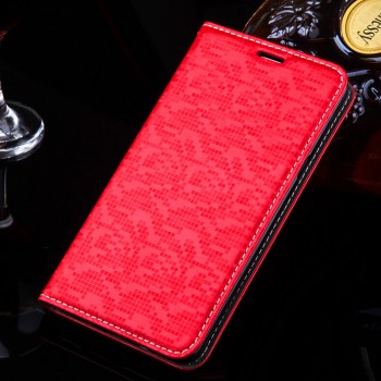 Текстурный чехол горизонтальная книжка подставка с отделением для карт для Xiaomi RedMi 3 Красный