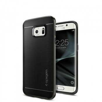 Антиударный гибридный силиконовый премиум чехол для Samsung Galaxy S7 Edge Черный
