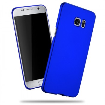 Пластиковый матовый непрозрачный чехол с улучшенной защитой корпуса для Samsung Galaxy S7 Edge Синий