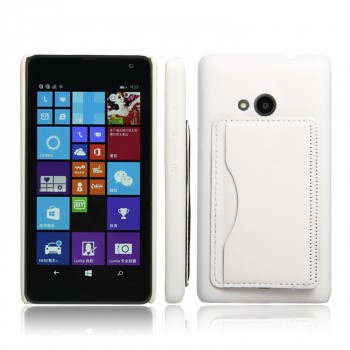 Дизайнерский чехол накладка с отделениями для карт и подставкой для Microsoft Lumia 535 Белый