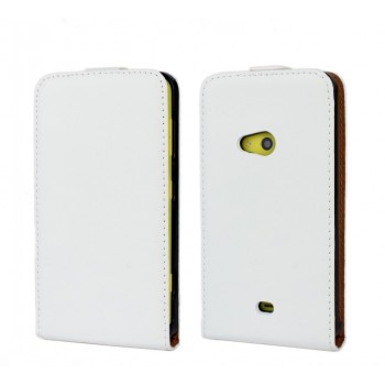 Чехол вертикальная книжка на пластиковой основе для Nokia Lumia 625 Белый