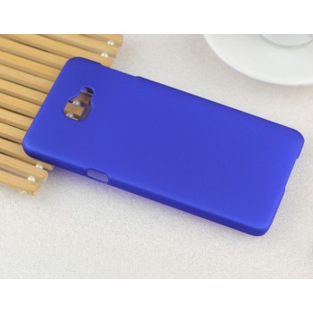 Пластиковый матовый непрозрачный Металлик чехол для Samsung Galaxy A3 (2016) Синий