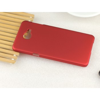 Пластиковый матовый непрозрачный Металлик чехол для Samsung Galaxy A3 (2016) Красный