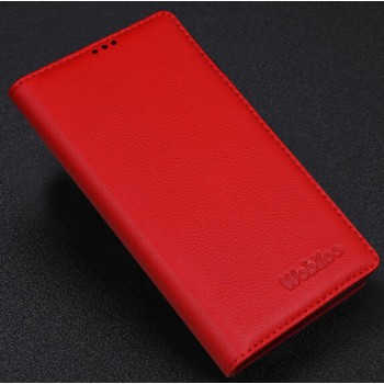 Кожаный чехол портмоне подставка (нат. кожа) для Philips i928 Красный