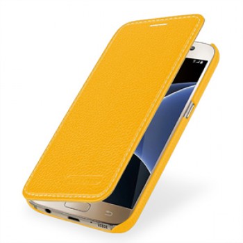 Кожаный чехол горизонтальная книжка (нат. кожа) для Samsung Galaxy S7