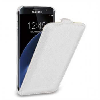 Кожаный чехол вертикальная книжка (нат. кожа) для Samsung Galaxy S7 Edge