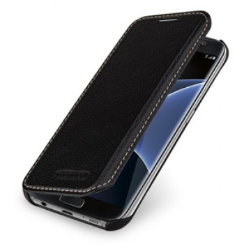 Кожаный чехол горизонтальная книжка (нат. кожа) для Samsung Galaxy S7 Edge