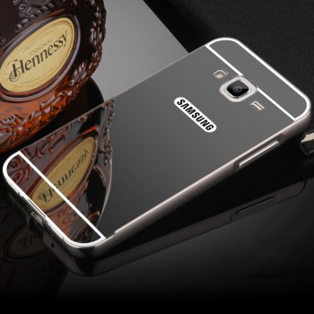 Гибридный металлический двухкомпонентный чехол и поликарбонатной крышкой с зеркальным покрытием для Samsung Galaxy J3 (2016)