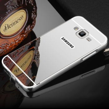 Гибридный металлический двухкомпонентный чехол и поликарбонатной крышкой с зеркальным покрытием для Samsung Galaxy J3 (2016) Белый